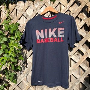 Navy Baseball Dry Fit Breathable Athletic T-shirt